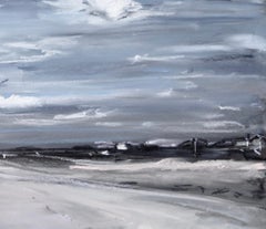 Susan Grossman "Transitions 3" charcoal & pastel on paper of beach landscape