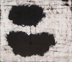 CLAUDIA ARONOW "Black Jumping Beans" black & white abstract oil on linen