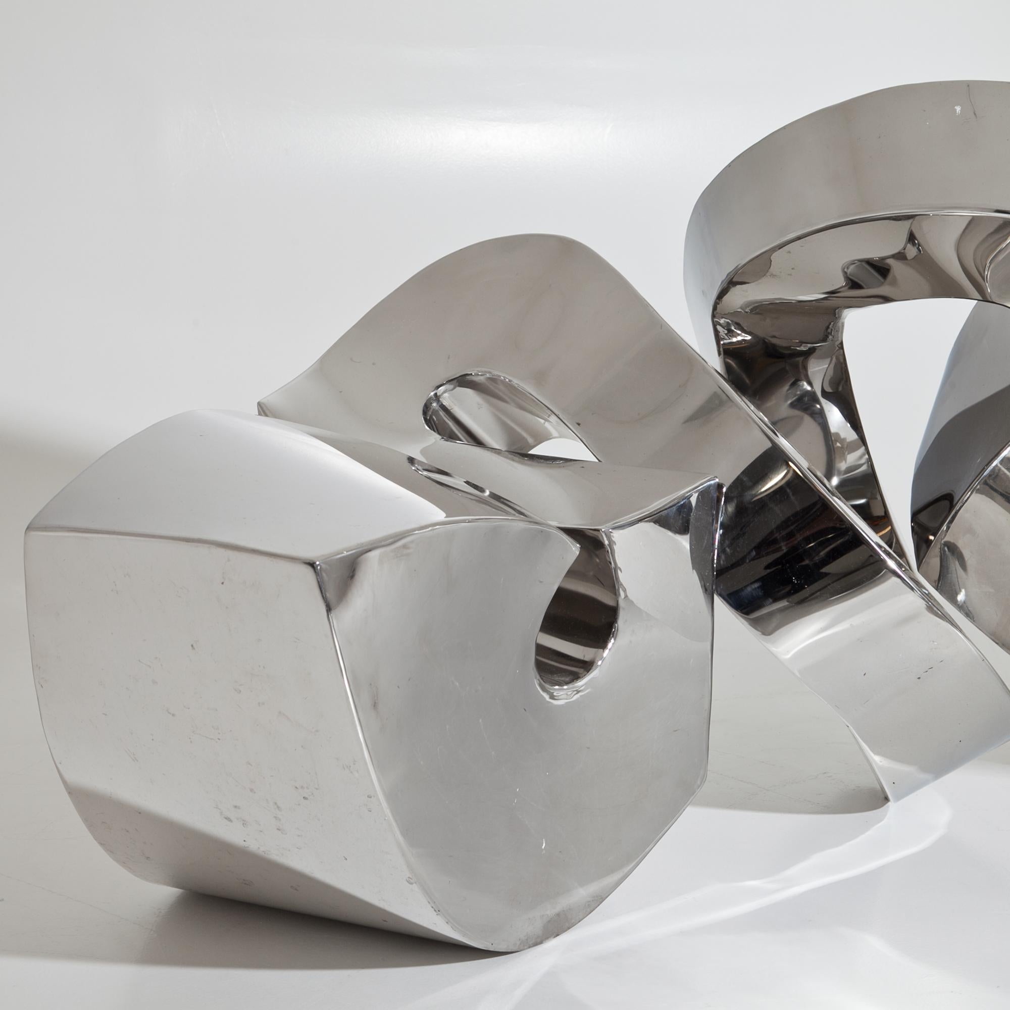 Sculpture „Reflektor“ by Jörg Bach (born 1964, Wolgast - Germany) out of stainless steel, no. 2, 67 x 50 x 83 cm

Primarily active as a sculptor - but not only - he creates sculptures that are titled 