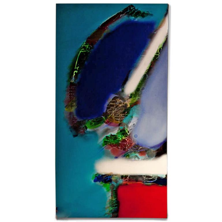 Large Triptych by Stefan Knapp in enamel on metal, signed S. Knapp on the middle panel. 

Stefan Knapp was born in 1921, in Bilgoraj, a small country town situated in the south east of Poland. He studied at the Central School of Arts & Crafts, and