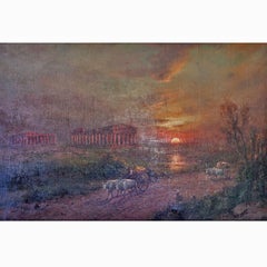 Templo de Paestum, Max Usadel (ca. 1880-1950), 1912, Óleo sobre lienzo