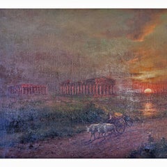 Temple of Paestum, Max Usadel (ca. 1880-1950), 1912, Oil Paint on Canvas