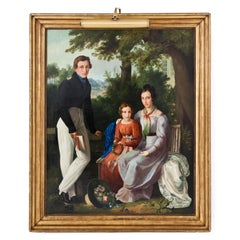 Biedermeierportrait:: 19. Jahrhundert:: Ölfarbe auf Leinwand:: Deutsche Schule