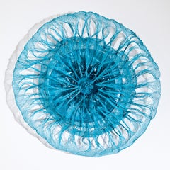 Ron Aloni, Blown Glass & Wire Wall Object (blue) Israel 2019, Abstract Sculpture