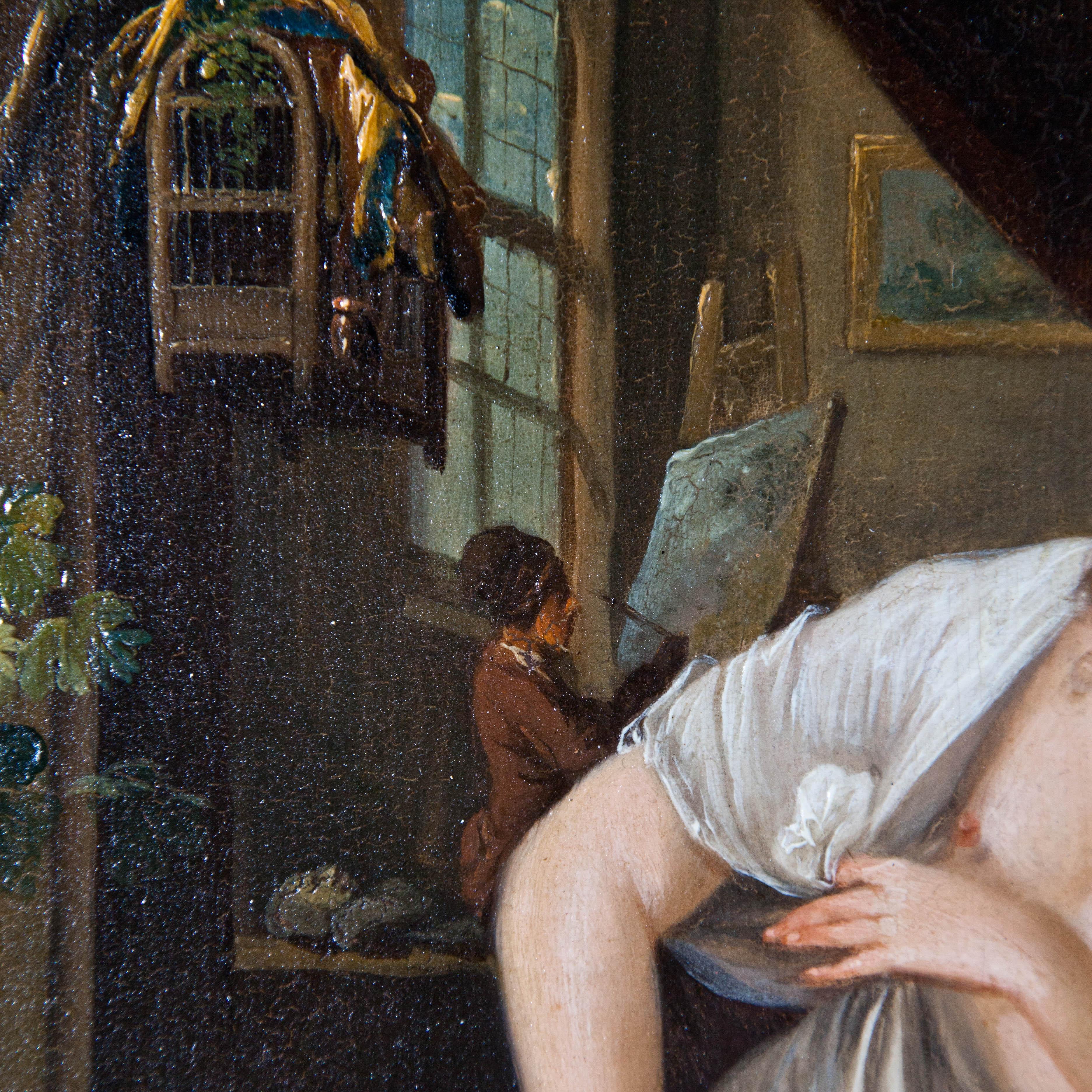 Attribuito a C. W. E. Dietrich, Dipinti di finestre pendenti, Olio su legno in vendita 8