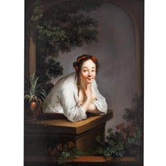 Attributed to C. W. E. Dietrich, Pendant Window Paintings, Oil on Wood