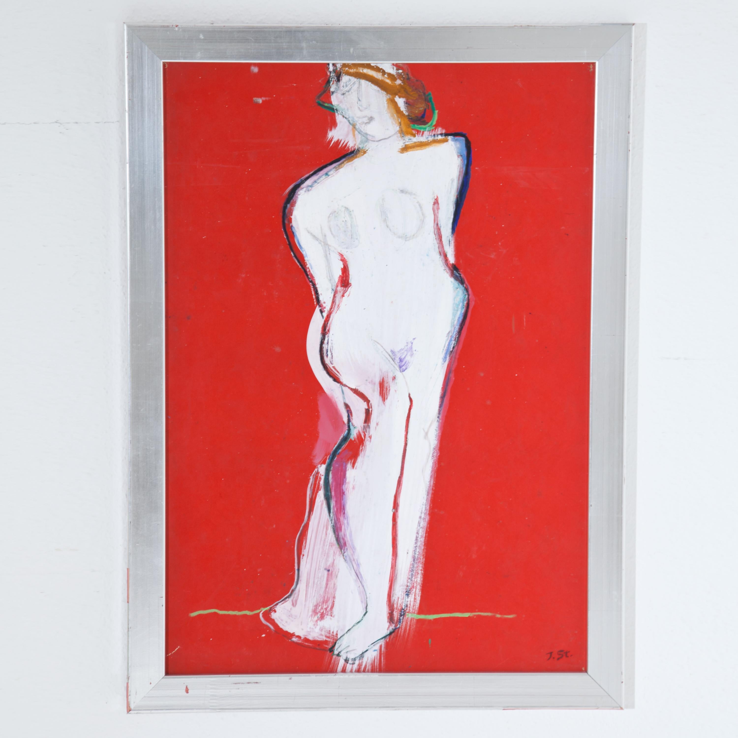 Josef Steiner (1899-1977), The White Lady, around 1960/70, Oilpaint on Cardboard 2