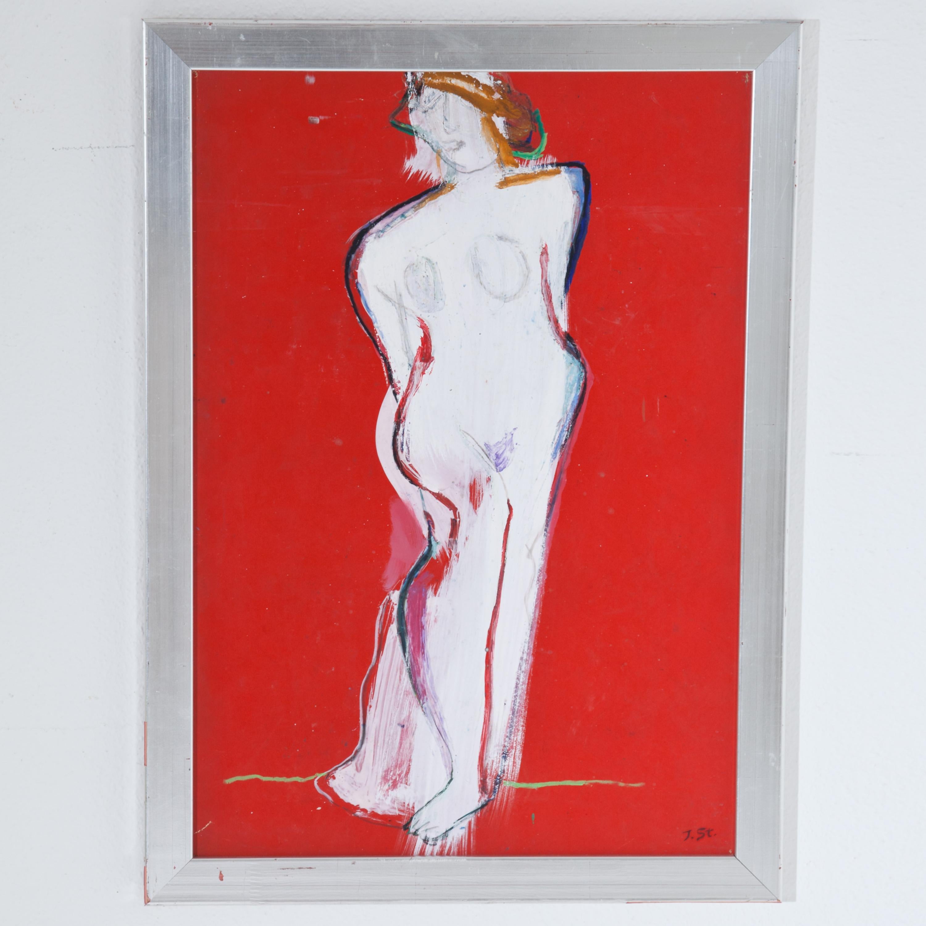 Josef Steiner (1899-1977), The White Lady, around 1960/70, Oilpaint on Cardboard 4