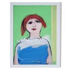 Portrait expressionniste d'une jeune fille, vers 1968, Josef Steiner (1899-1977) Huile Wood