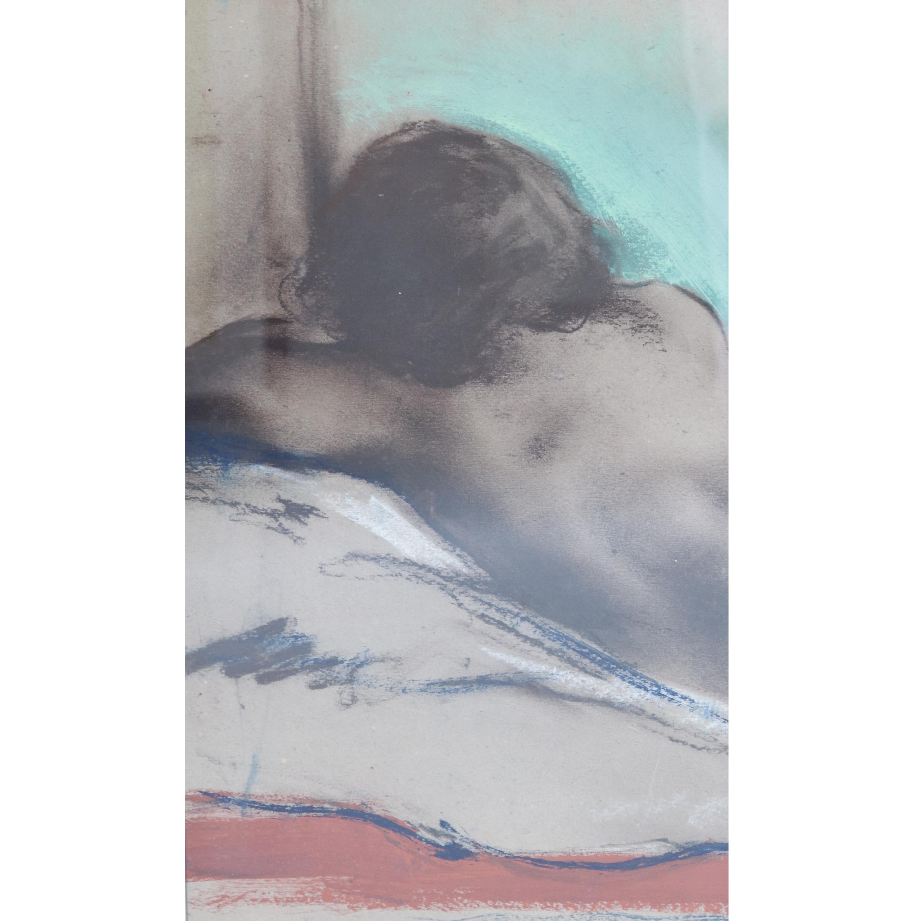 Josef Steiner (1899-1977), Lying Female Nude on Divan, 1944, Mixed Technique 2