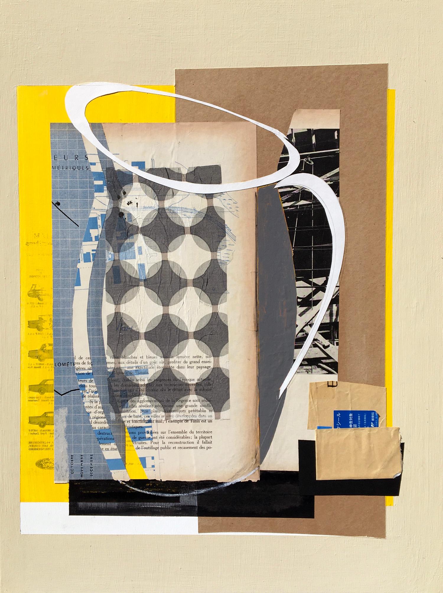 White Pitcher, still life, mixed media, collage, assembly, found art,  - Mixed Media Art by Eric Bohr