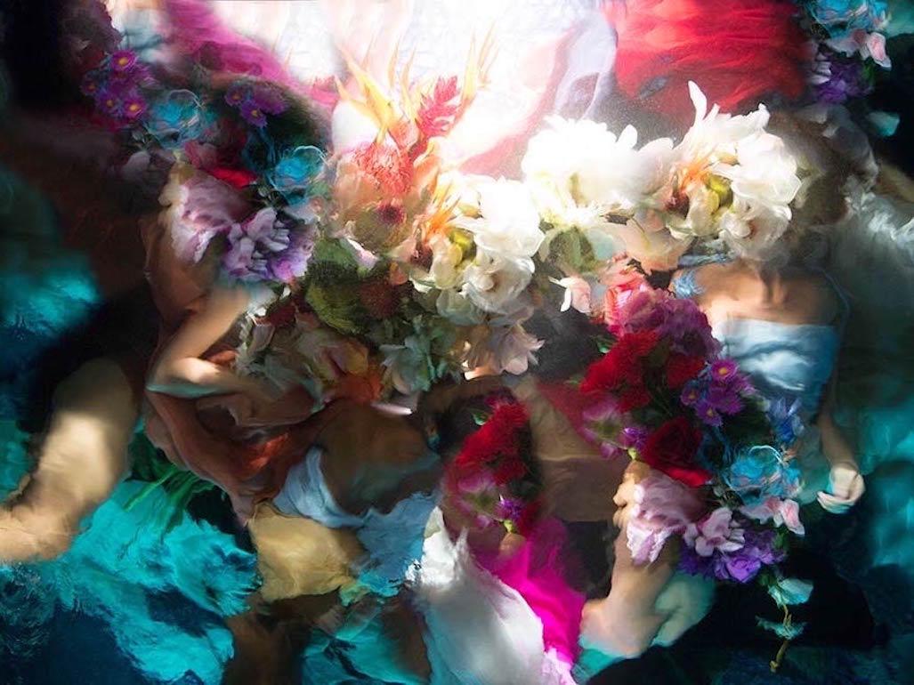 Christy Lee Rogers Figurative Photograph - Flower Bodies, photography, figurative, underwater, flowers