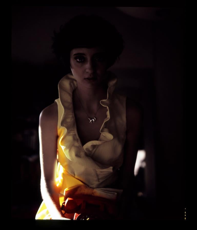 Karen Epstein Figurative Photograph - Telephone II - Shadow Female Figure with Telephone - Fashion Feminist Photograph