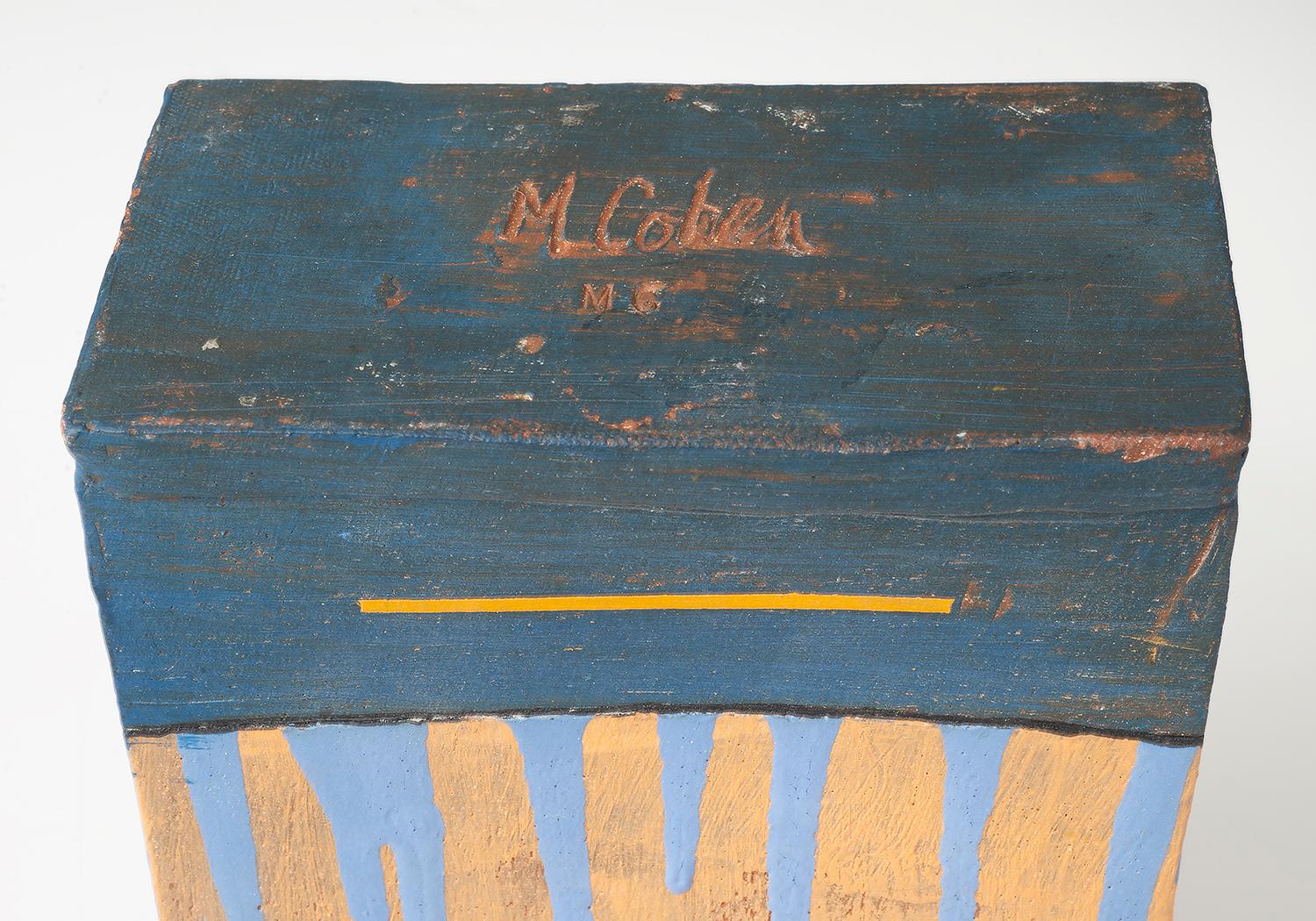Untitled #5, slab built rectangular stoneware vessel by Marc Cohen For Sale 2