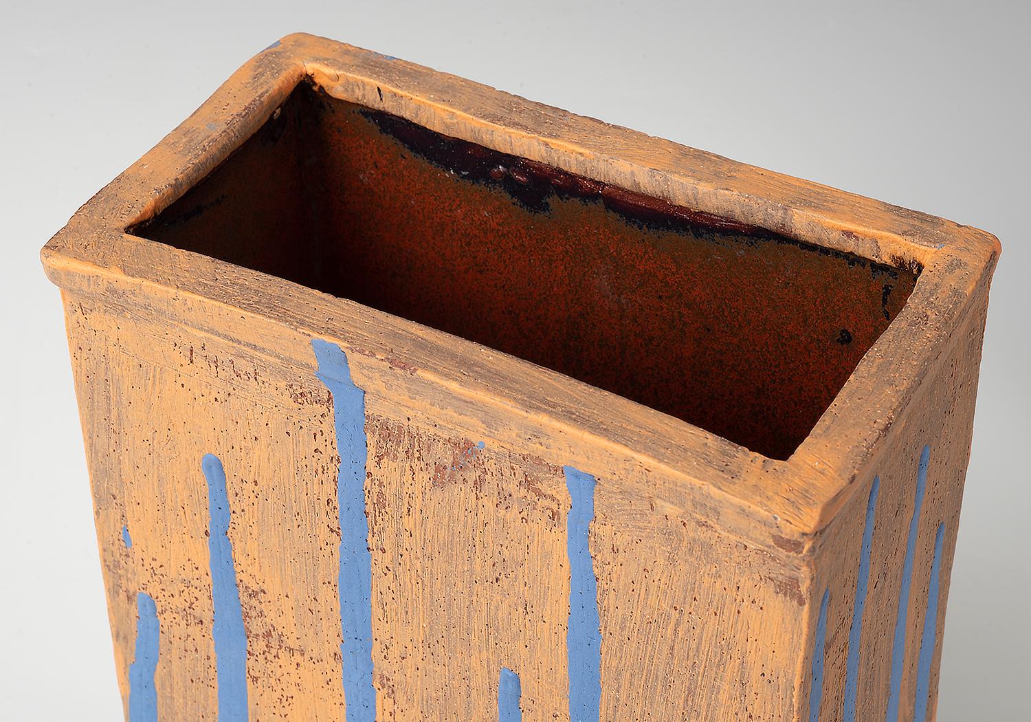 Untitled #5, slab built rectangular stoneware vessel by Marc Cohen For Sale 1