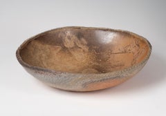 Untitled #27 - Slab built bowl mottled golden and brown tones by Marc Cohen