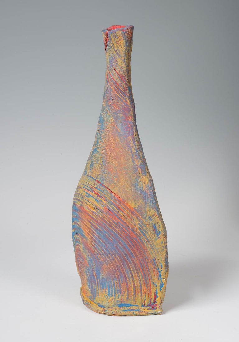 Untitled- Ceramic Vessel with Pastel tones by Marc Cohen For Sale 2