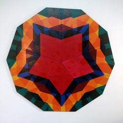 Taara, abstract geometric wall sculpture by Christine Romanell