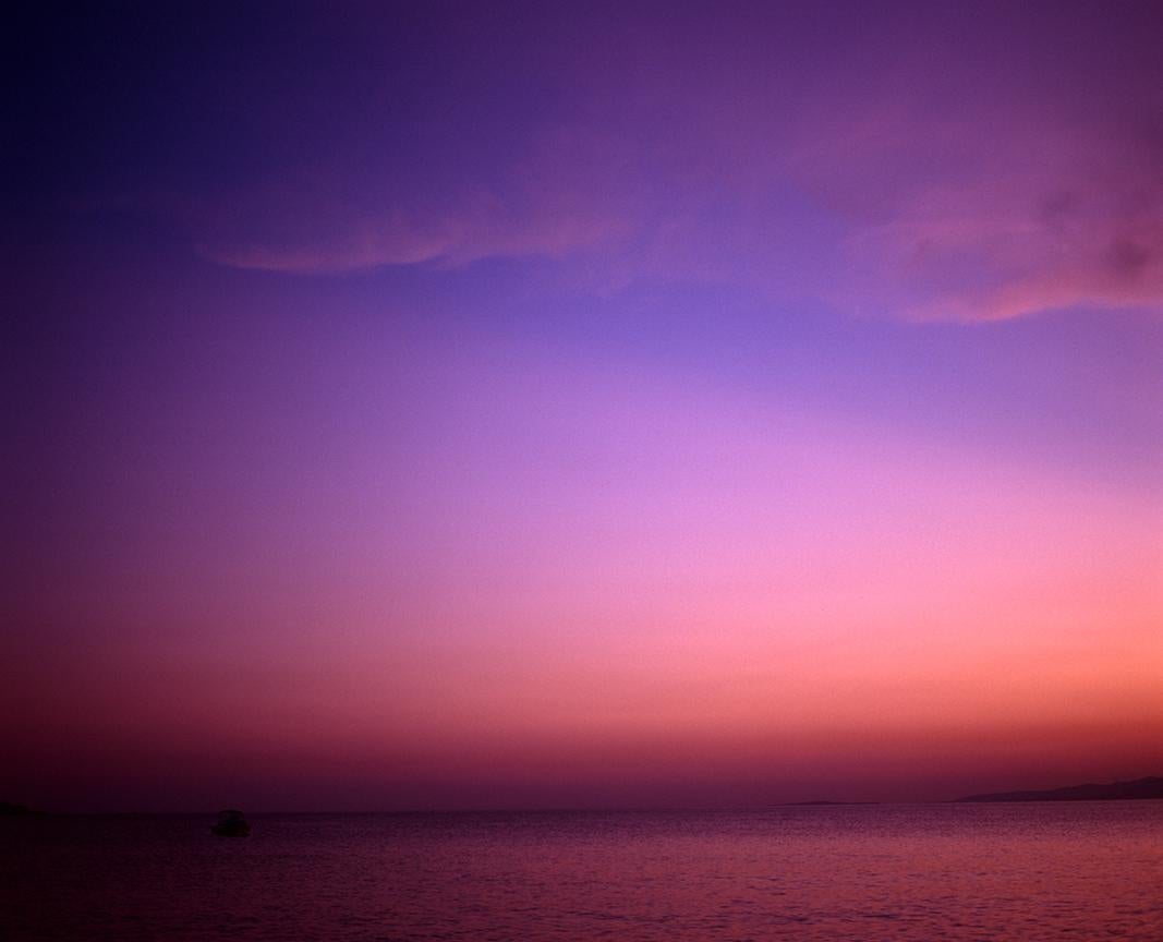 Karen Epstein Color Photograph - Naxos 6 - Photograph of Purple Evening Seascape