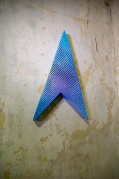 Blue Arrow, mixed media, by Joel Blenz