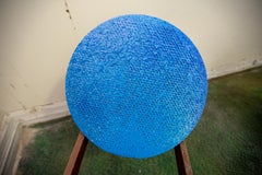 Blue Skies, circular mixed media by Joel Blenz