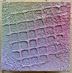 Pastel, small square abstract painting, mixed media by Joel Blenz