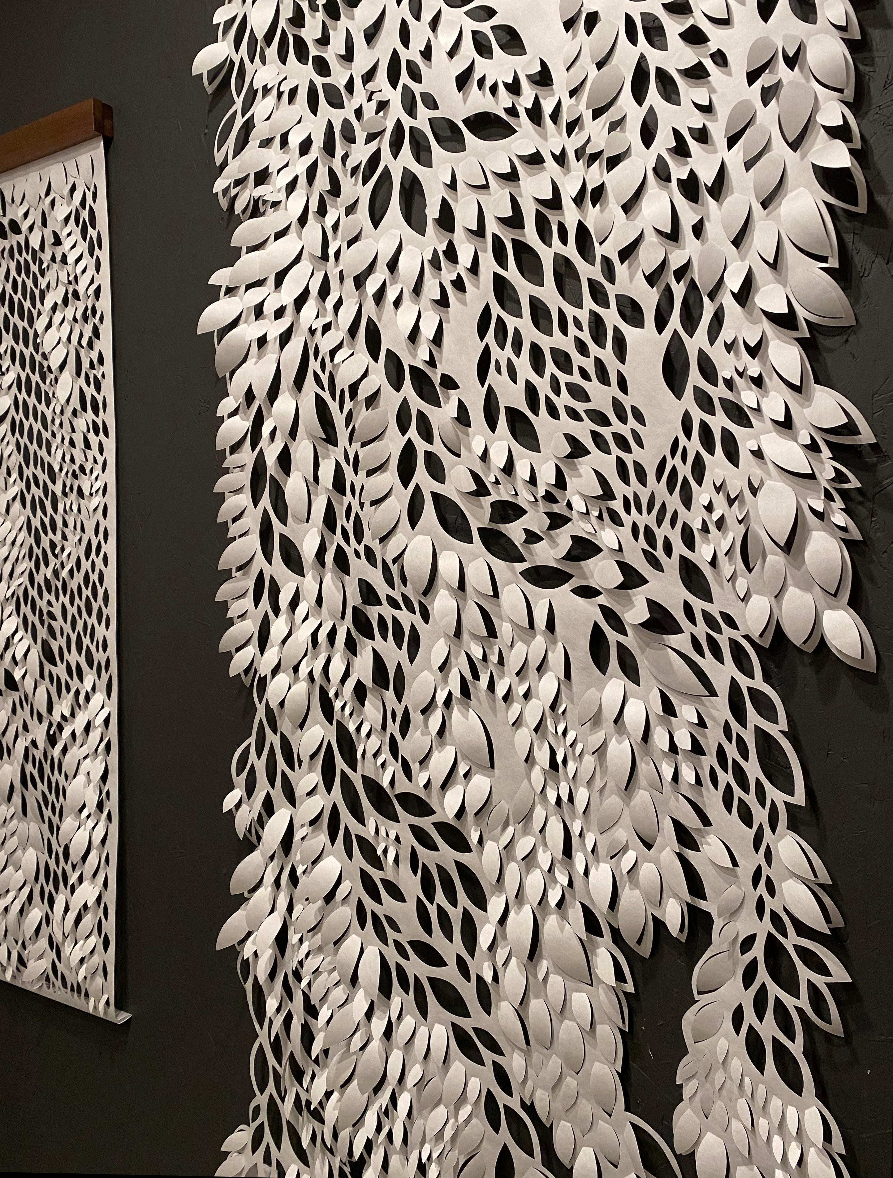 Hand-cut Paper Scroll, free falling edges, 36x18 by Summer Hart  - Mixed Media Art by Summer J. Hart