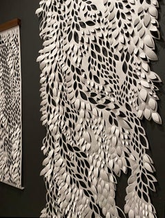 Hand-cut Paper Scroll, free falling edges, 36x18 by Summer Hart