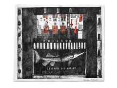 Poisson Seafood Restaurant, Cityscape Original Intaglio 