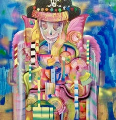 El Pirata de Central Park - abstract pastel of a Pirate by Andrés García-Peña