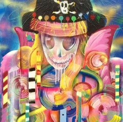 El Pirata de Central Park - abstract pastel of a Pirate by Andrés García-Peña