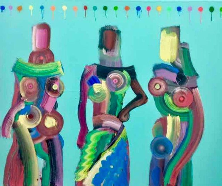 Women's March - Painting of women marching in Washington DC  Andrés García-Peña
Mixed Media on Canvas.  

This piece was created to commemorate the first Women's March in Washington D.C.  The three women represent his wife and two daughters who went