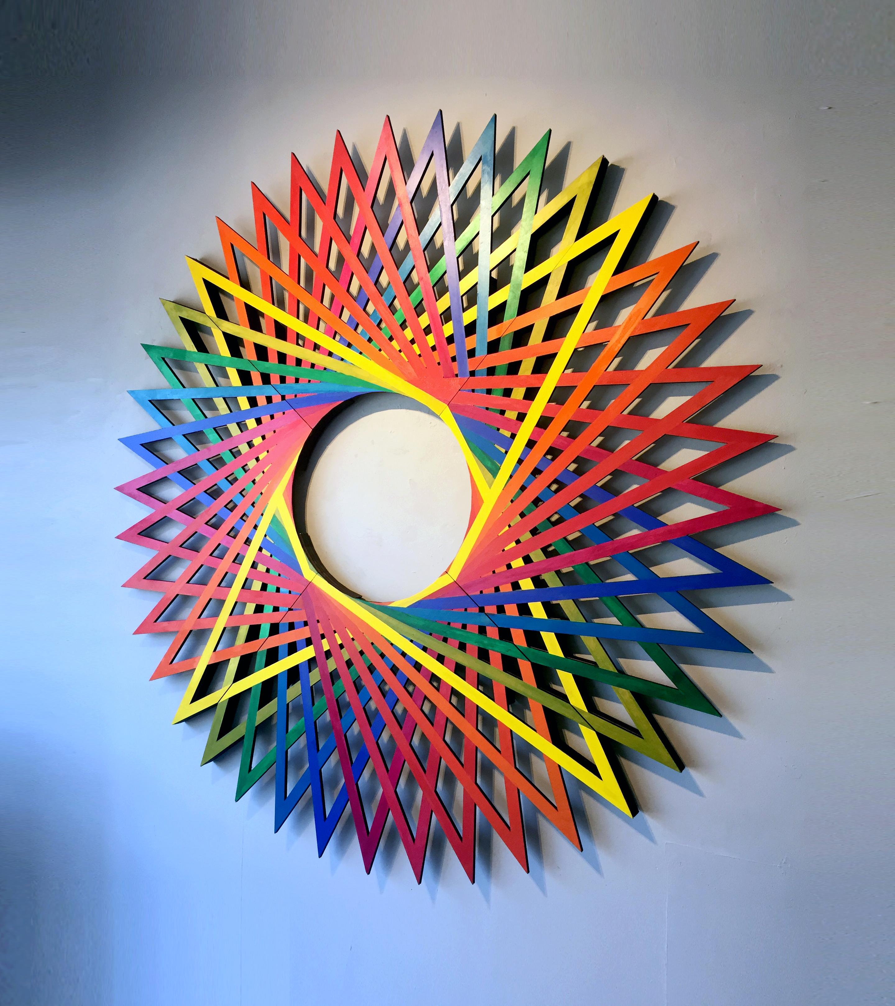 Christine Romanell Abstract Sculpture - Prismatic Motion, 2018
