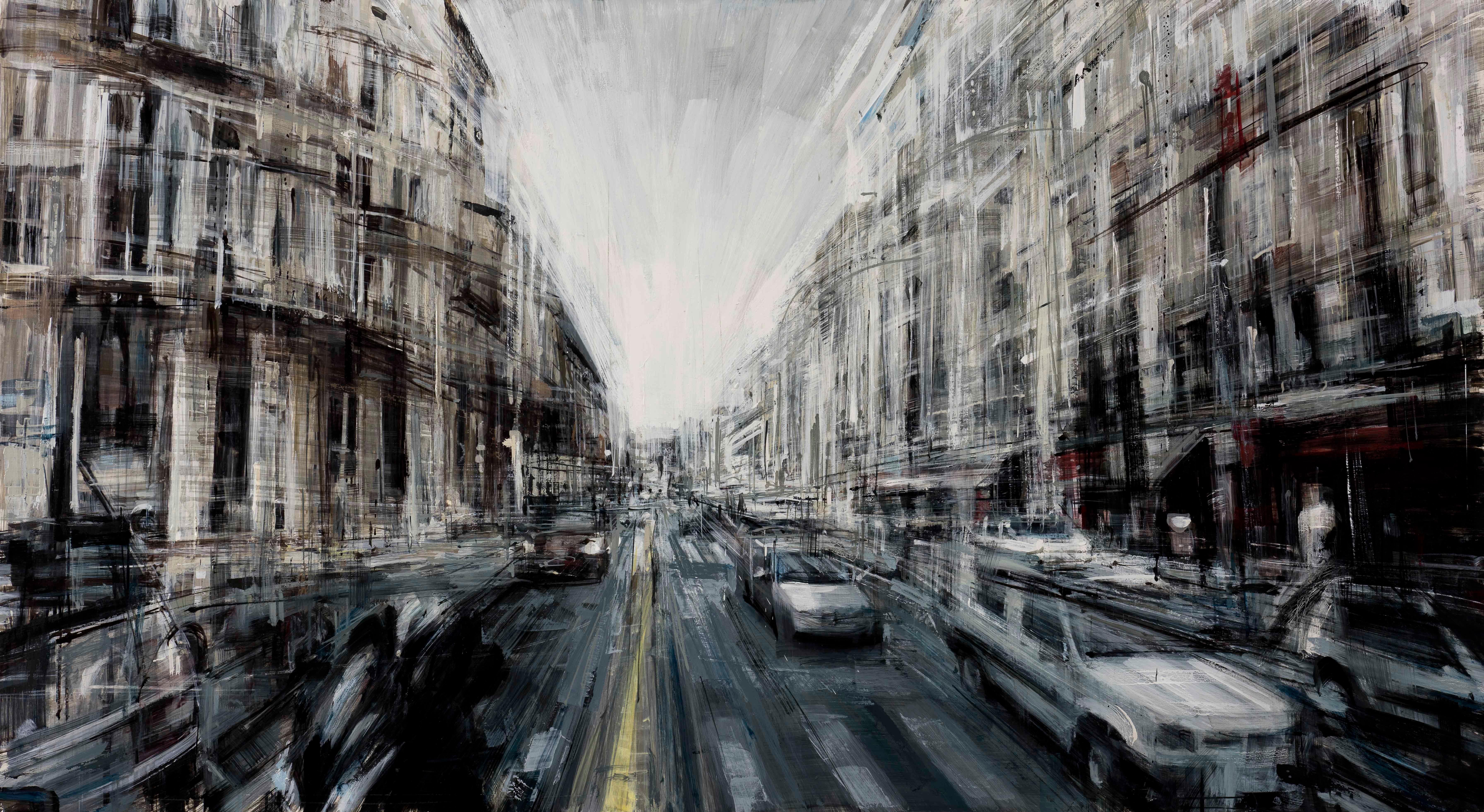 Valerio D'Ospina Figurative Painting - Rush Hour 