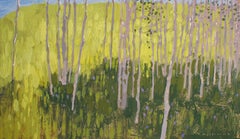 Morning Light and Aspen Shade , Oil Painting