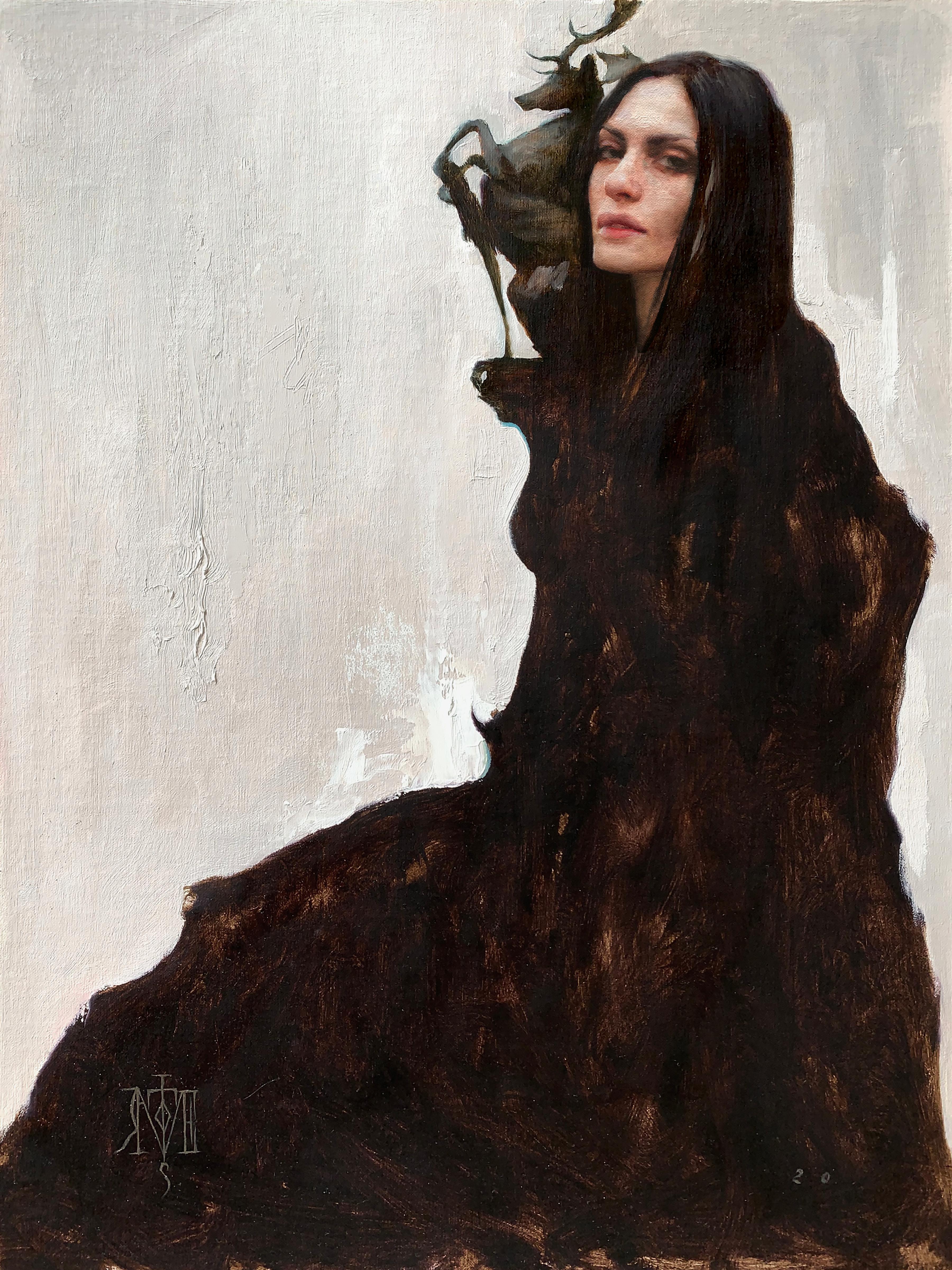 José López Vergara Portrait Painting - "Stag" Oil Painting