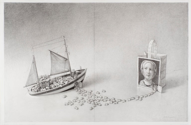 Scott Fraser Still-Life - "Sinking Ship drawing", Graphite Drawing