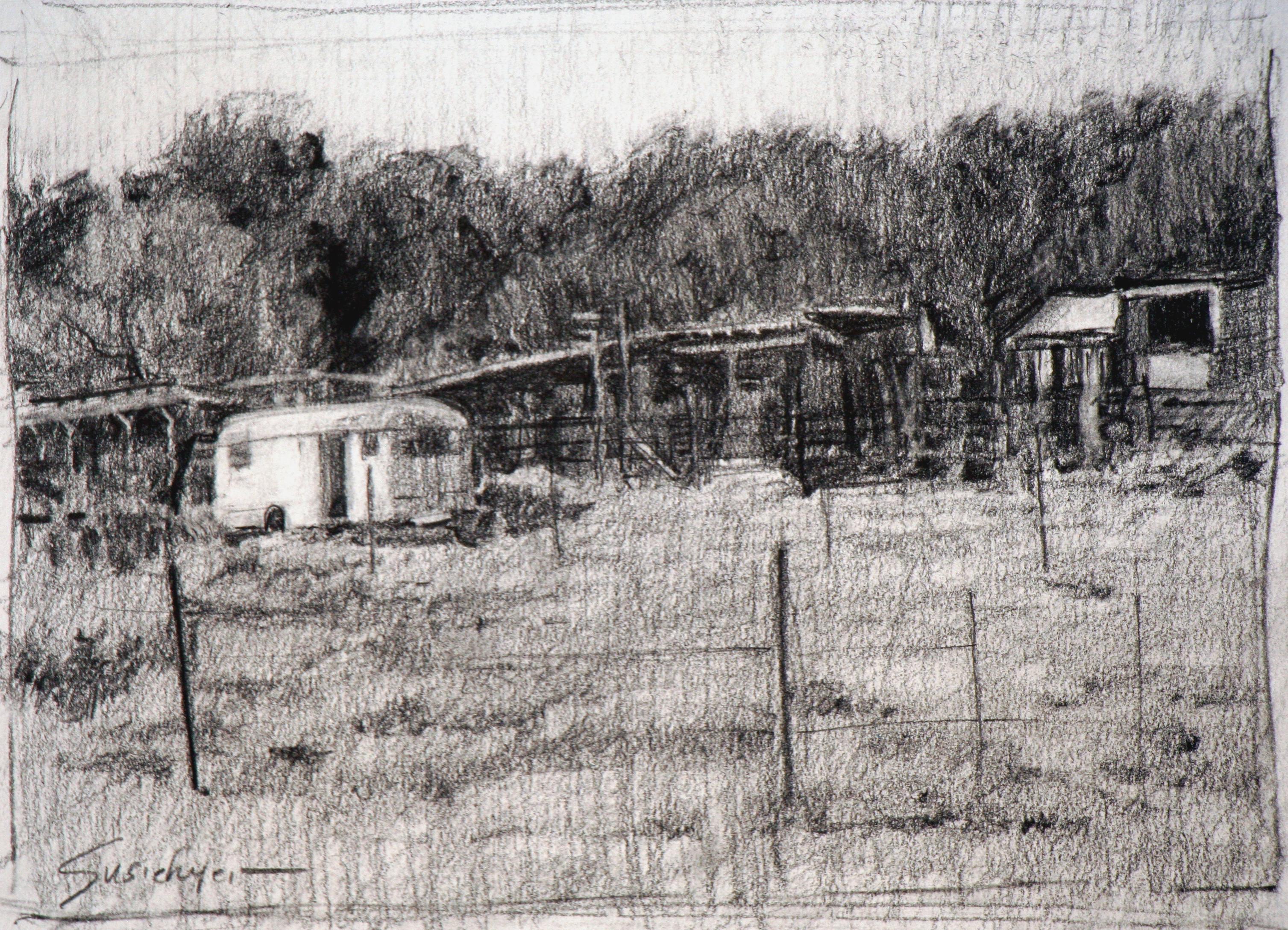 "Times Gone By" (2012) di Susie Hyer, disegno originale in grafite su carta