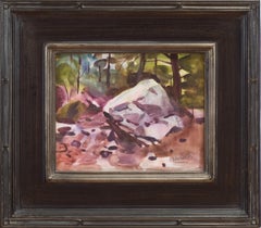 "Far Path" (2023), Original Impressionist Forest Landscape, Watercolor Painting