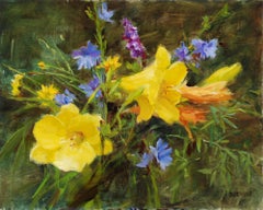 Wildflowers with Lilies, Oil painting