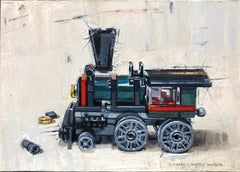 Train Engine, Oil Painting