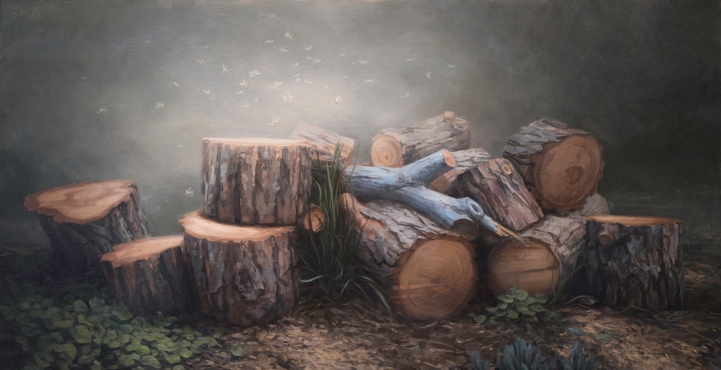 Robin Cole Landscape Painting - Exodus, Oil Painting
