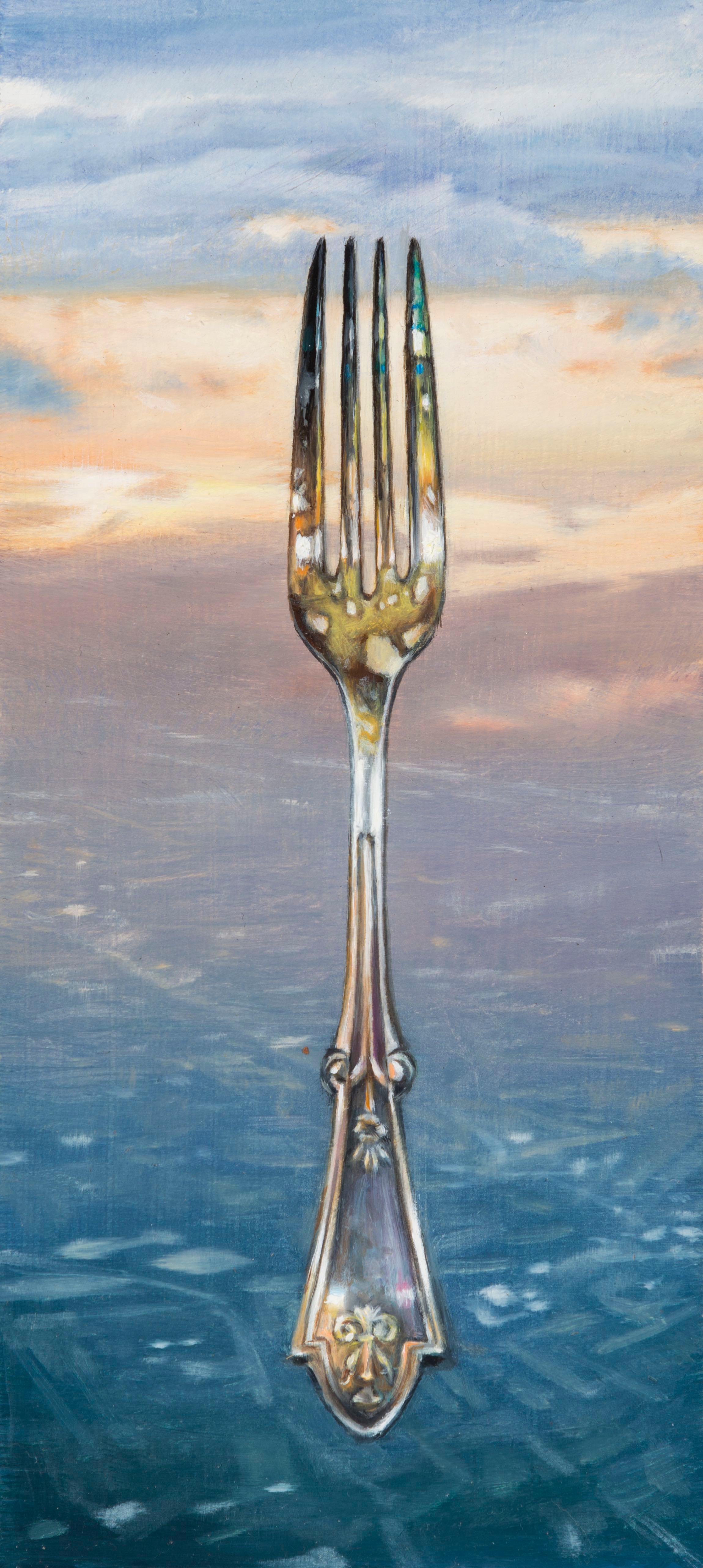 Gregory Block Still-Life Painting - Fork, Oil Painting