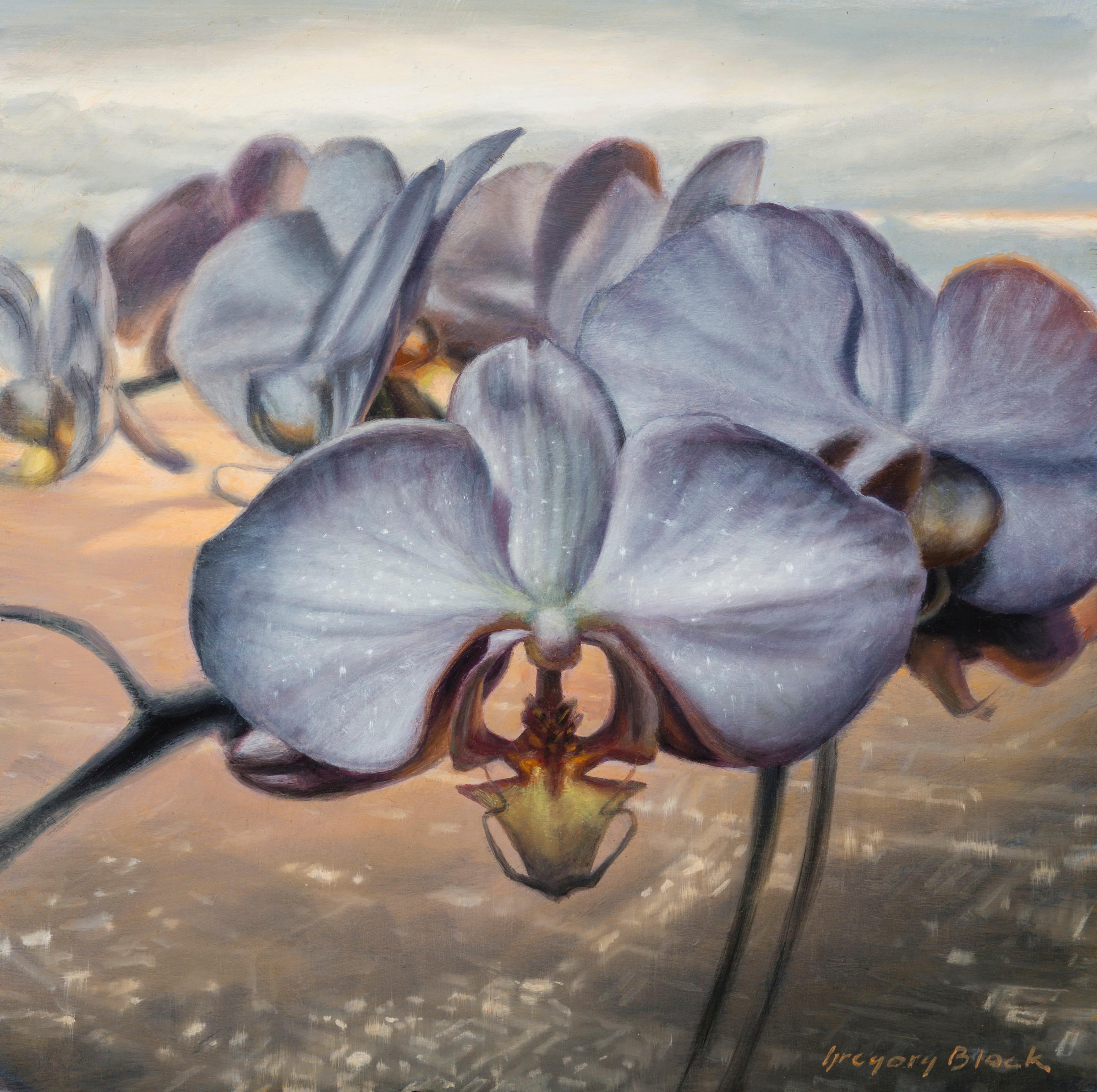 Still-Life Painting de Gregory Block - Orquídea 2, Pintura al óleo