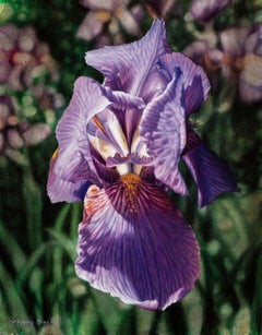 purple iris painting Purple Iris 2, Oil Painting