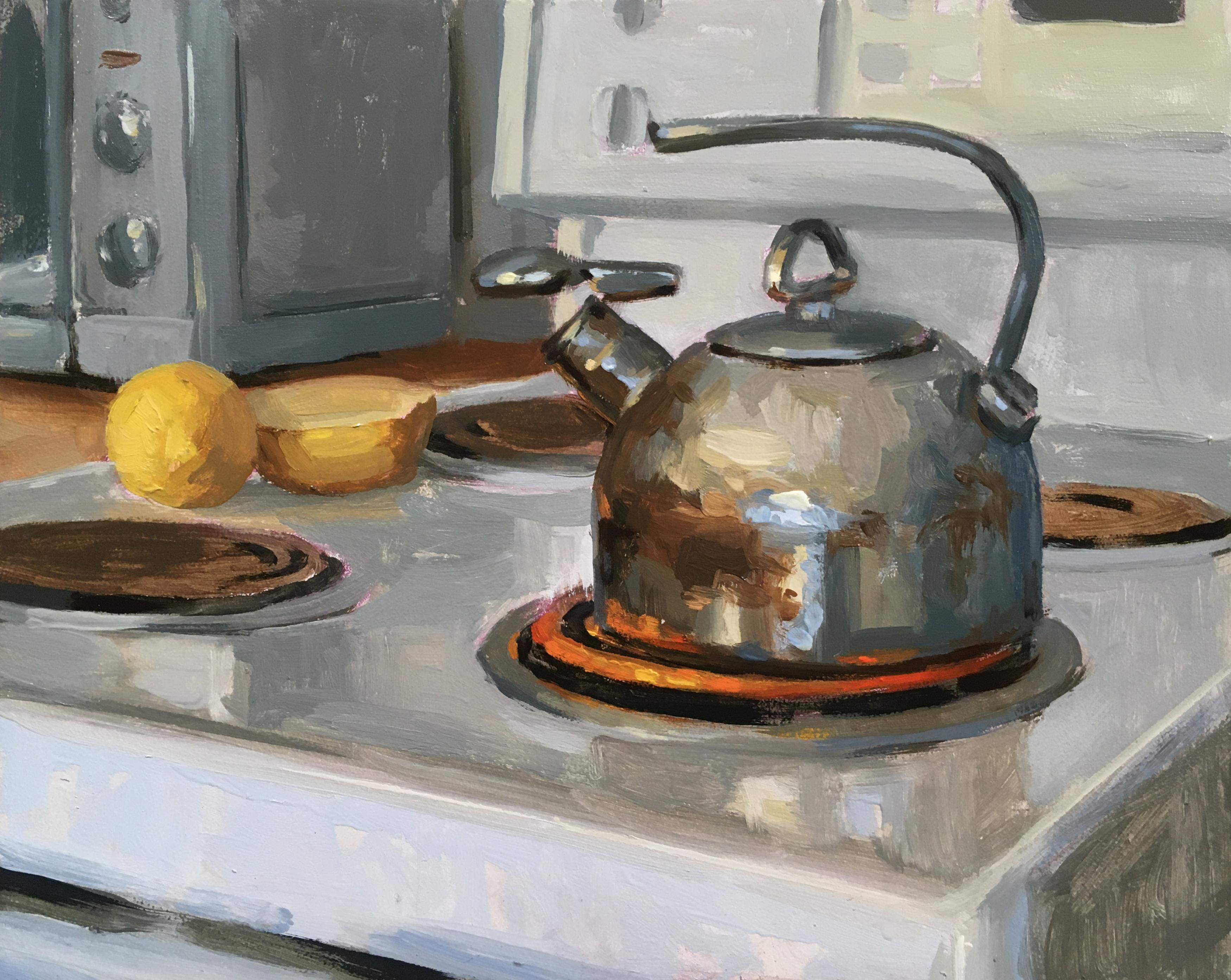 Elizabeth Zanzinger Still-Life Painting - "Stovetop", Oil Painting