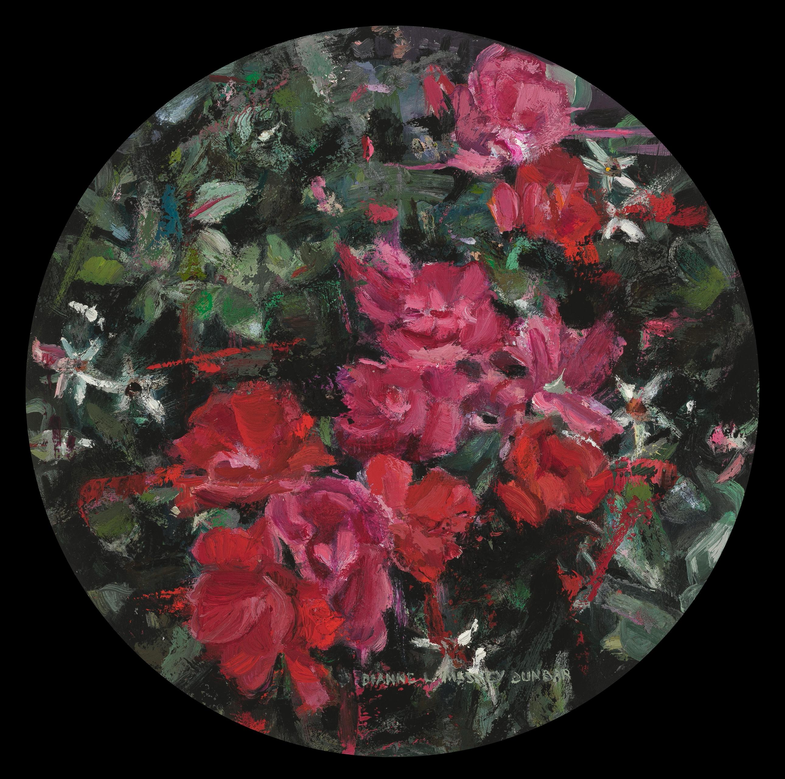 Dianne L. Massey Dunbar Figurative Painting - "Shrub Roses", Oil Painting