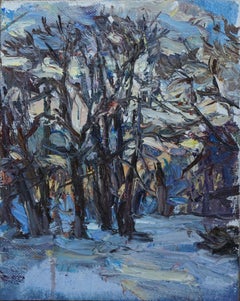 "Winter Sunset" Oil Painting