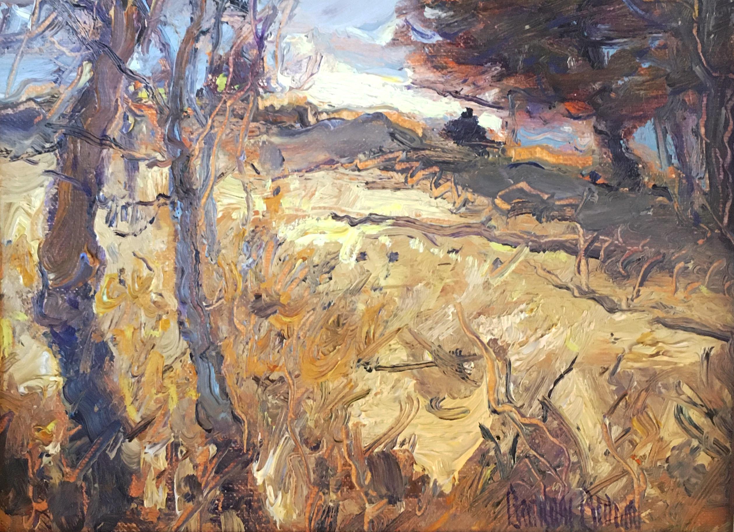 Gordon Brown Landscape Painting - "Autumn Field" Oil Painting