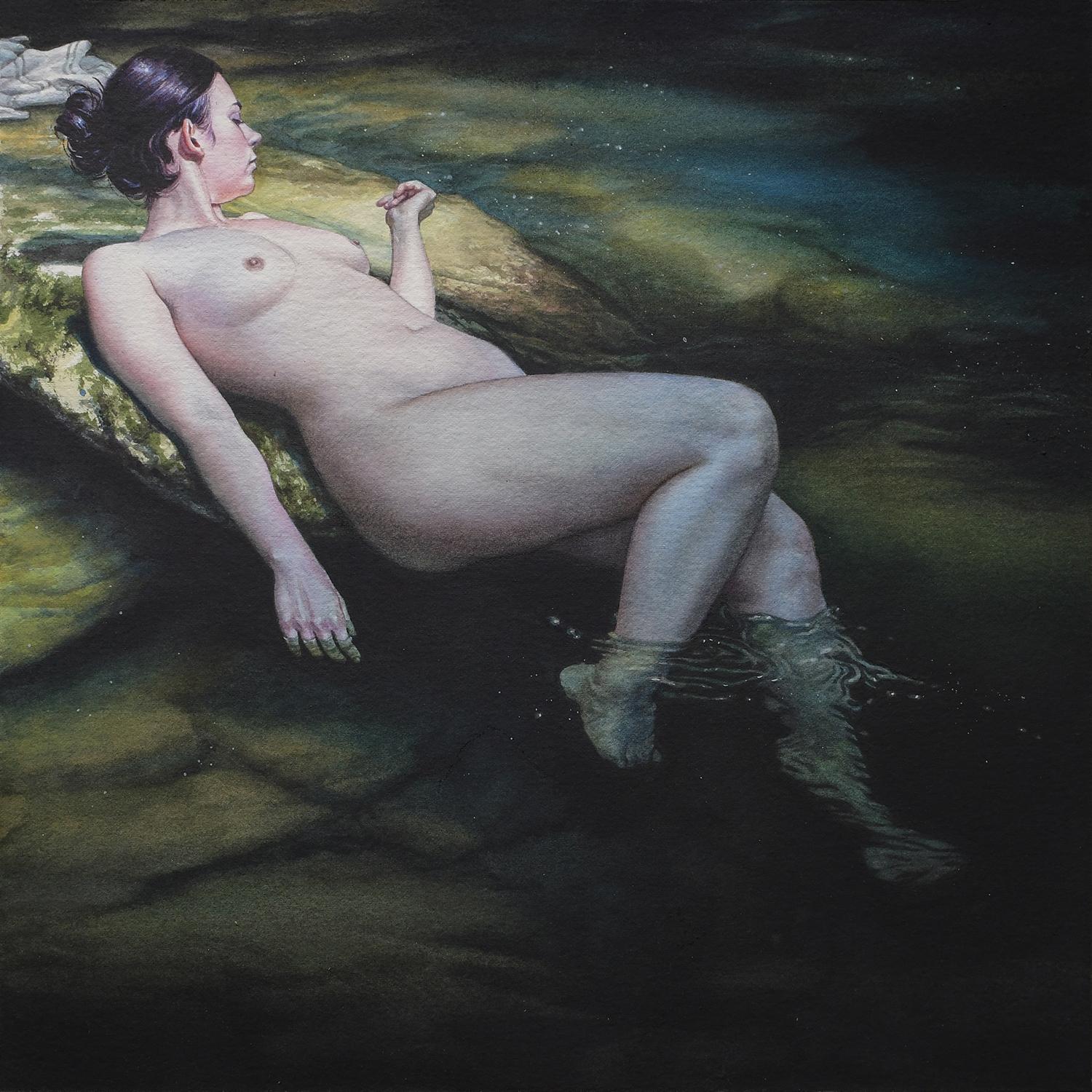Reuben Negron Nude – "Nymph #4" Watercolor Painting